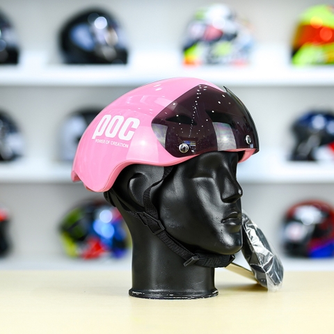 Nón POC P01 FREESHIP - Hồng POC Trắng Bóng