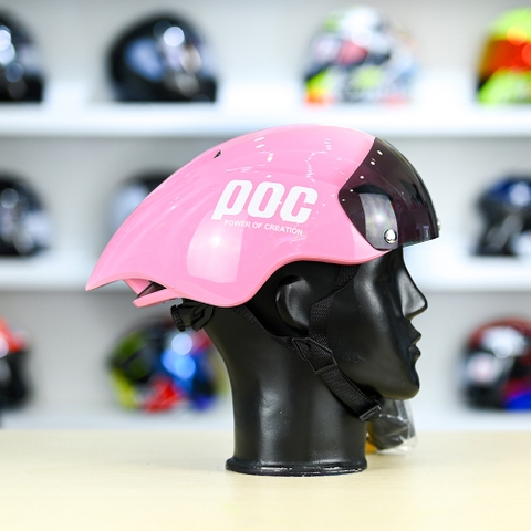 Nón POC P01 FREESHIP - Hồng POC Trắng Bóng