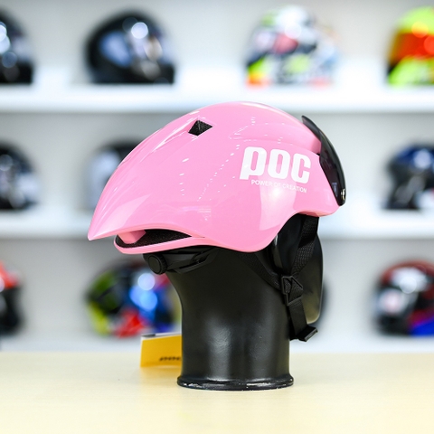 Nón POC P01 FREESHIP - Hồng POC Trắng Bóng