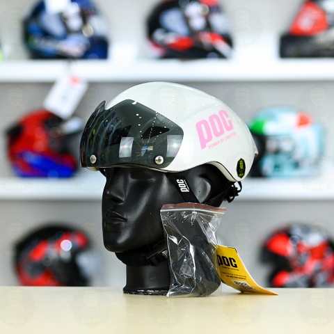 Nón POC P01 FREESHIP - Trắng POC Hồng Bóng