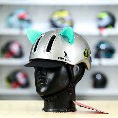 Nón Thể Thao POC Falcon F05 Xám Titanium Bóng Gắn Tai Mèo FREESHIP