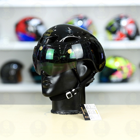 Nón Thể Thao Royal MD16 Freesize FREESHIP - Đen Bóng