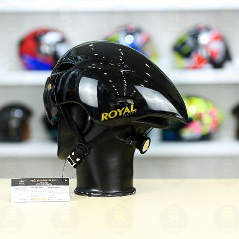 Nón Thể Thao Royal MD16 Freesize FREESHIP - Đen Bóng