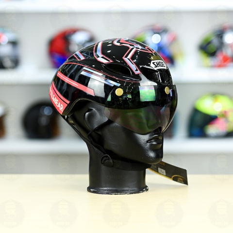 Nón Thể Thao Royal MD16 Freesize Đen Bóng - Dán Tem Decal Shoei M93 V1 FREESHIP