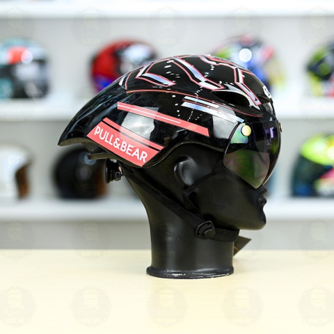 Nón Thể Thao Royal MD16 Freesize Đen Bóng - Dán Tem Decal Shoei M93 V1 FREESHIP