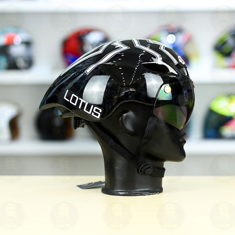 Nón Thể Thao Royal MD16 Freesize Đen Bóng - Dán Tem Decal Shoei M93 V2 Trắng Bạc FREESHIP