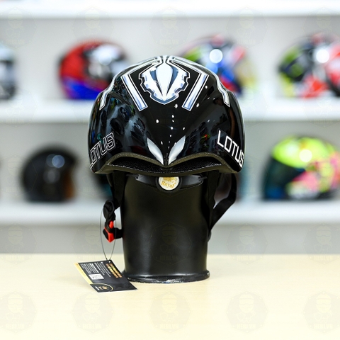 Nón Thể Thao Royal MD16 Freesize Đen Bóng - Dán Tem Decal Shoei M93 V2 Trắng Bạc FREESHIP