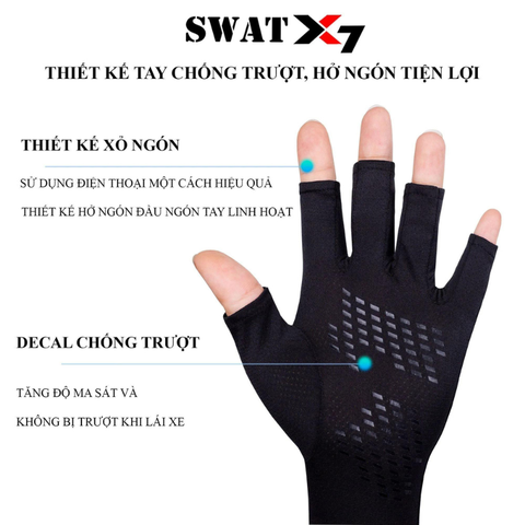 Bao Ống Tay SWAT X7 chống nắng, xỏ ngón che bàn tay