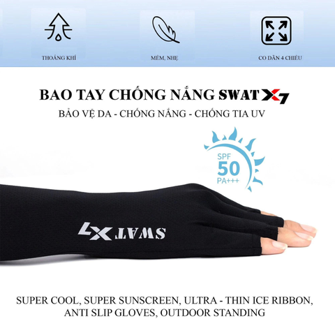 Bao Ống Tay SWAT X7 chống nắng, xỏ ngón che bàn tay