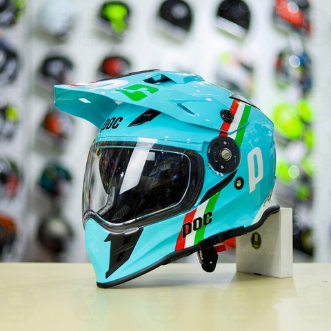 Nón Dual Sport POC POWER Xanh Ngọc Leopard FREESHIP