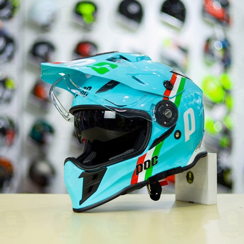 Nón Dual Sport POC POWER Xanh Ngọc Leopard FREESHIP