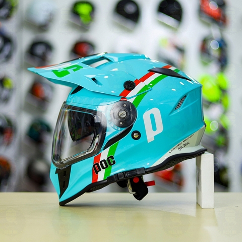 Nón Dual Sport POC POWER Xanh Ngọc Leopard FREESHIP