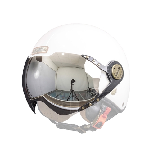 Kính Mũ 3/4 Bulldog POM Gương Bạc