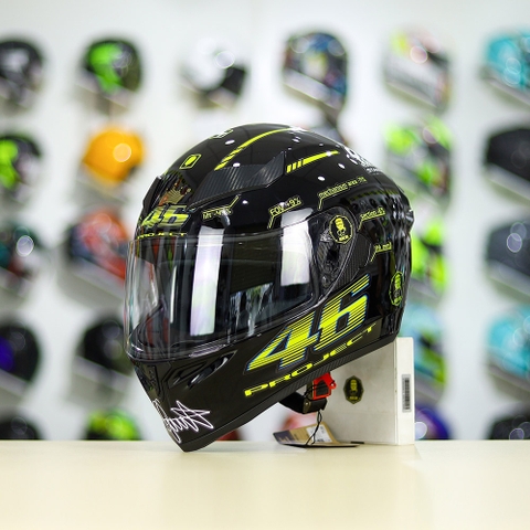 Mũ Royal M138b Đen Bóng + Tặng Dán Tem Decal AGV PROJECT 46 Vàng FREESHIP