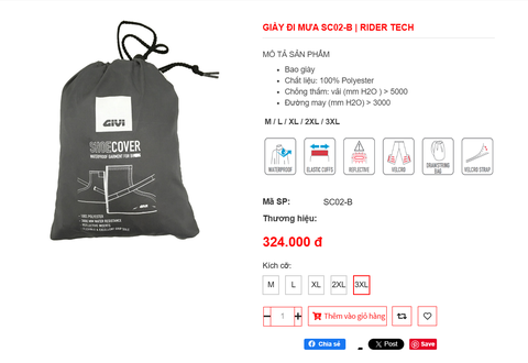 Ủng bao giày đi mưa GIVI SC02