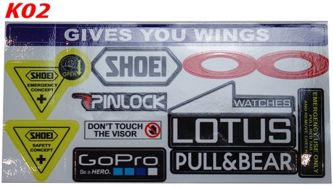 Sticker Tem Decal Dán Kính Mũ Bảo Hiểm