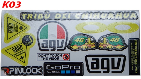 Sticker Tem Decal Dán Kính Mũ Bảo Hiểm