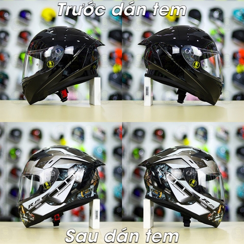 Tem Decal Yamaha R15 Xám Đen Cho Nón Fullface - Không Nón - FREESHIP