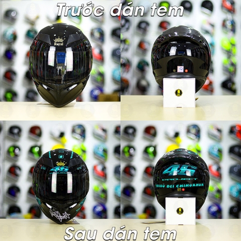 Tem Decal AGV Project 46 Xanh Ngọc Cho Nón Fullface - Không Nón - FREESHIP
