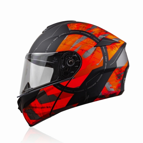 Mũ Lật Hàm Yohe 938 T2 Đen Đỏ Xám Nhám