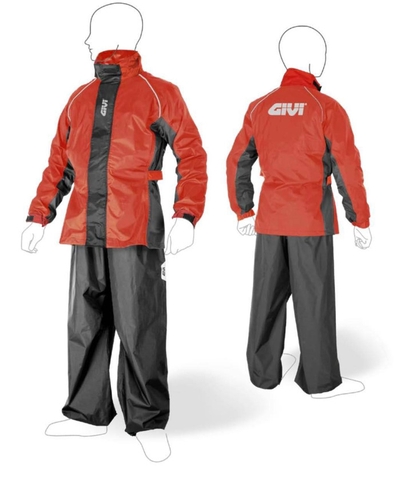 Áo mưa bộ GIVI RRS08  Đỏ đen FREESHIP