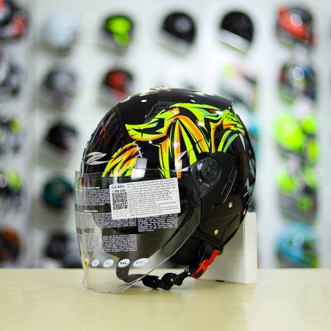 Mũ 3/4 Zeus 205 + Dán Tem Kurama FREESHIP