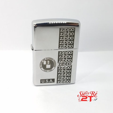 Zippo Mỹ 2019 Chrome bóng khắc chủ đề Zippo - New Fullbox