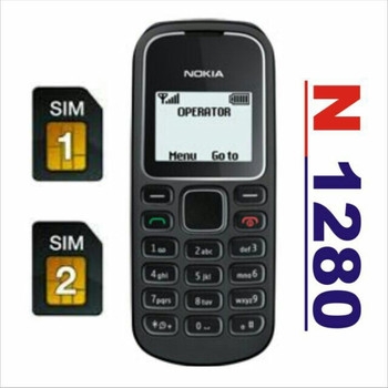 Điện thoại Nokia 1280 TQ 2 Sim - Máy pin sạc - Đen