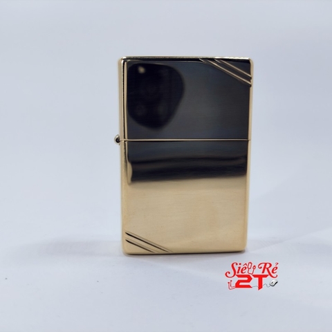 Zippo Vintage High Polish Brass 270 - Zippo Chính Hãng Brass Bóng Chặc Góc