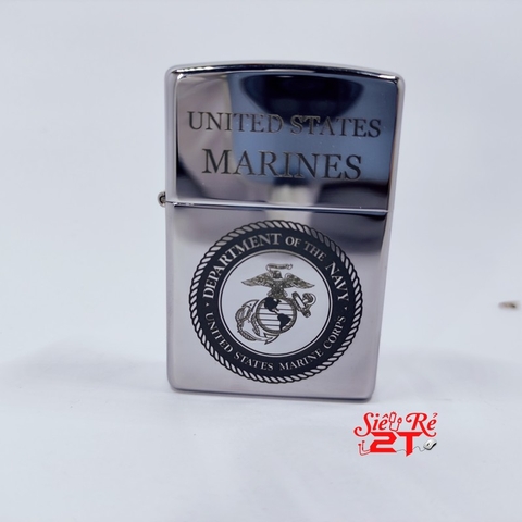 Zippo 250 High Polish Chrome Khắc United States Marines