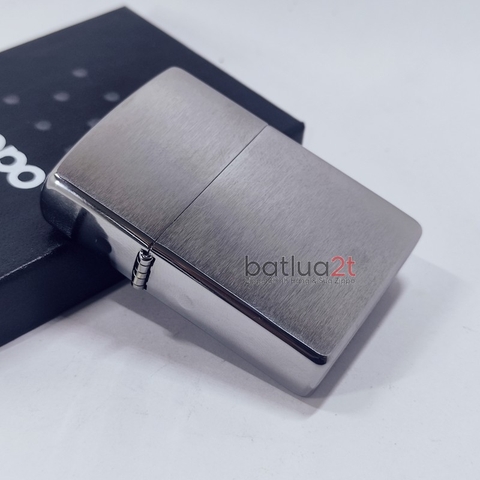 Vỏ Zippo Brush Chrome 200 Chính Hãng Mỹ - Vỏ Chrome phay xước (Newbox)