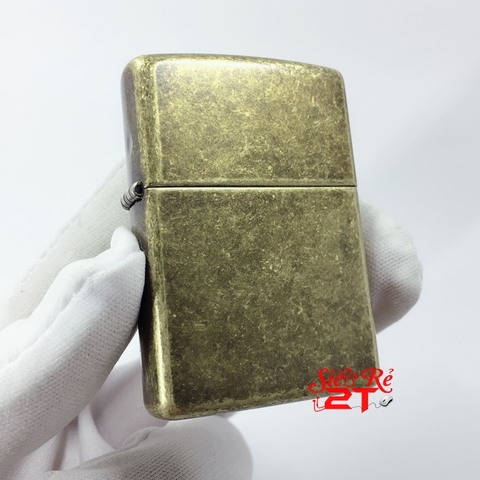 Zippo Antique Brass 201FB - Zippo Chính Hãng Brass Giả Cổ