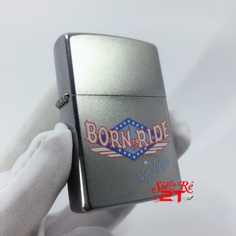 Zippo 2018 Satin Chrome Chủ Đề Born Ride (New)