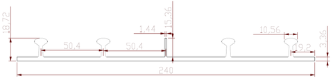 Chi tiết mặt cắt Sika Waterbar AR25 SH: Băng cản nước PVC-p đàn hồi