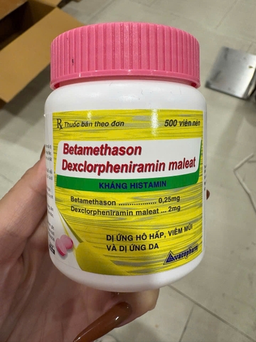 Betamethason Dexclorpheniramin (LỌ 500 VIÊN NÉN)