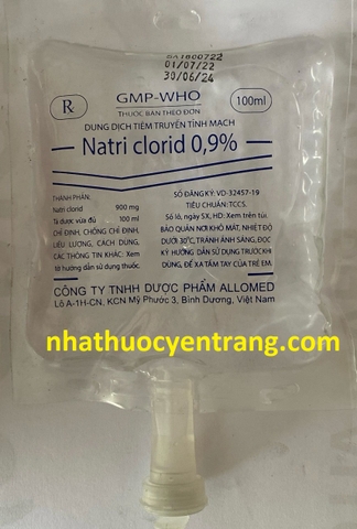 Natri Clorid 0.9% 100ml Allomed