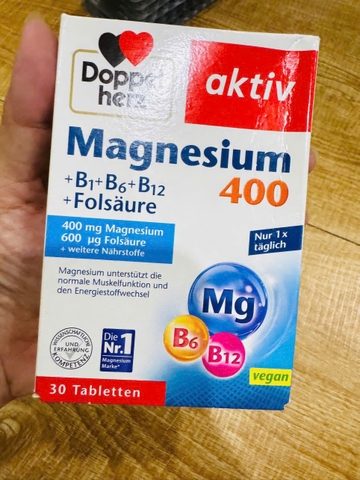 MAGNESIUM 400, B1, B6, B12 + Folat Doppel Herz