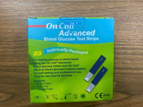 Que thử đường huyết ON-CALL Advanced (25 que rời)