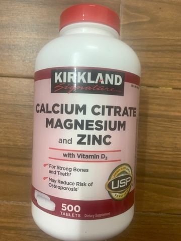Kirkland Calcium Citrate Magnesium and Zinc 500 viên