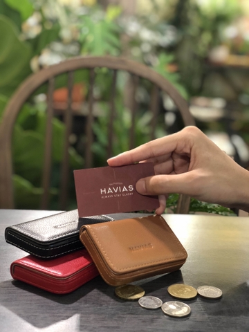 Hộp ví card da bò BICI HAVIAS - mặt trước 3 màu