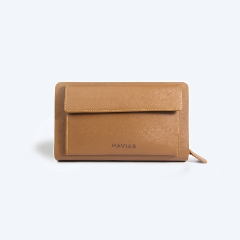 Clutch Da thật 2 khóa Handle HAVIAS
