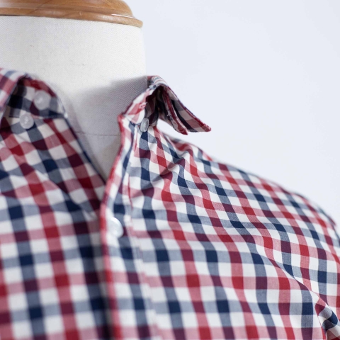 Red Navy Checked Classy Shirt