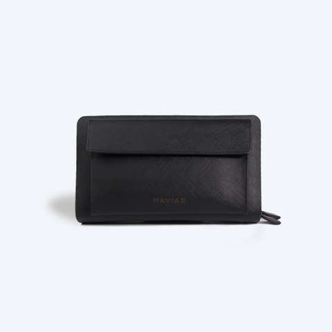 Clutch Da thật 2 khóa Handle HAVIAS