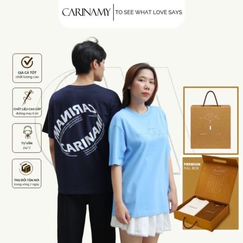 Áo thun couple CARINAMY form rộng A LETTER TEE