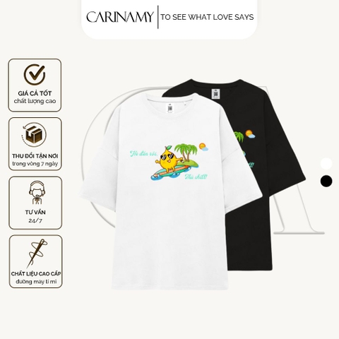 Áo thun SUMMER LEMON form rộng tay lỡ cotton 100%