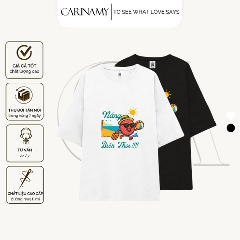 Áo thun SUMMER LYCHEE form rộng tay lỡ cotton 100%