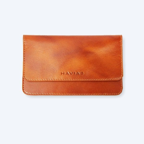 Bóp ví da thật nam nữ HAVIAS Ví Da The Momo2 Handcrafted Wallet Nâu