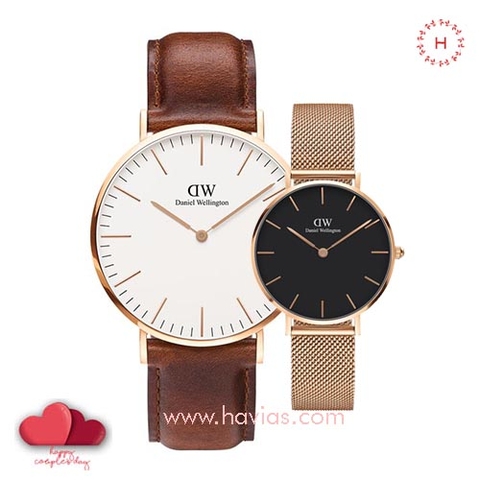 Daniel Wellington ST Maves vs Petite Melrose Black Couple 40mm/32mm