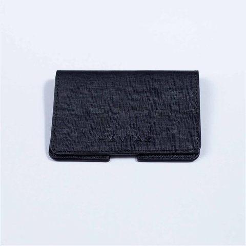 Bóp ví da thật nam nữ HAVIAS Ví Da Harp Mini Wallet Đen