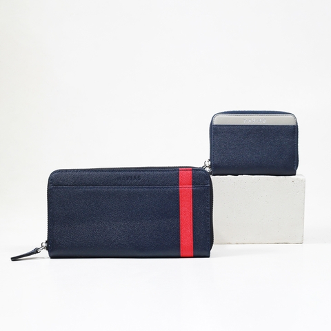 Couple Ví Mini Versa & The Viva Zipped Long Wallet Navy Blue